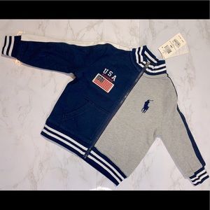 NWT baby boy Ralph Lauren zip up sweater